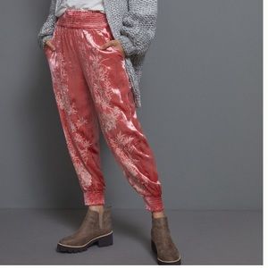 Anthropologie Pink Floral Joggers